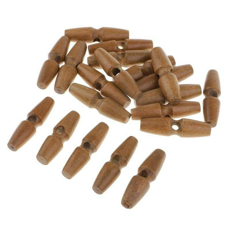 20Pcs Vintage Buttons Wood Toggle for Baby Clothes Duffle 50mm
