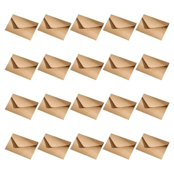 20Pcs Vintage Envelopes 4x2.76Inch Small Folding Envelopes Invitation Envelope For Wedding Valentines Card And Mailing