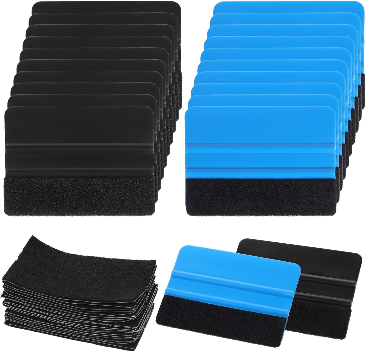 Gomake 10pcs Camouflage Vinyl Squeegee Felt Buffers - 5x1.2 Inch Adhesive Felt Strips For Car Wrapping & Tinting