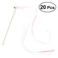 thumbnail image 1 of 20Pcs Wedding Birthday Party Silk Lace Ribbon with Bells Streamers Wands Fairy Stick (Pink), 1 of 8