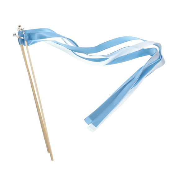 20Pcs Wedding Ribbon Sticks Ribbon Streamers Sticks for Wedding Celebration Blue