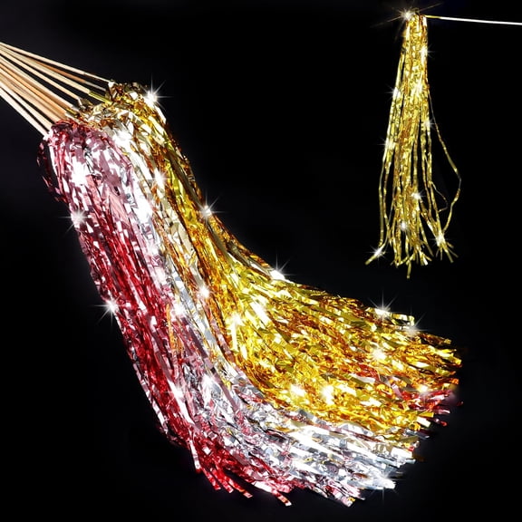 20Pcs Wedding Wands Light up with LED Tinsel Wedding Streamers for Wedding, Birthday Parties, Christmas Cheerleading Games (Multicolor)