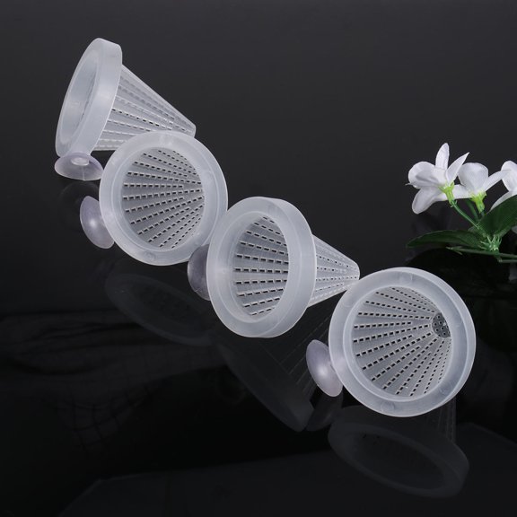20Pcs White Cone Worm Feeder with Powerful Sucker for Fish Tank Feeding