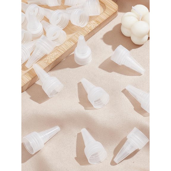20Pcs White PP Tip Cap Glue Applicator Bottle Screw-in Lid Cone Glue Dispensing Bottles