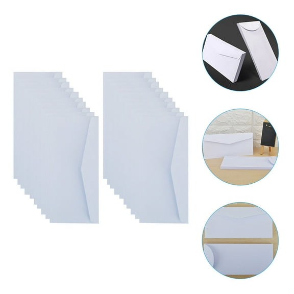 20Pcs White Paper Envelopes Blank Style for Cash Files and Invitations