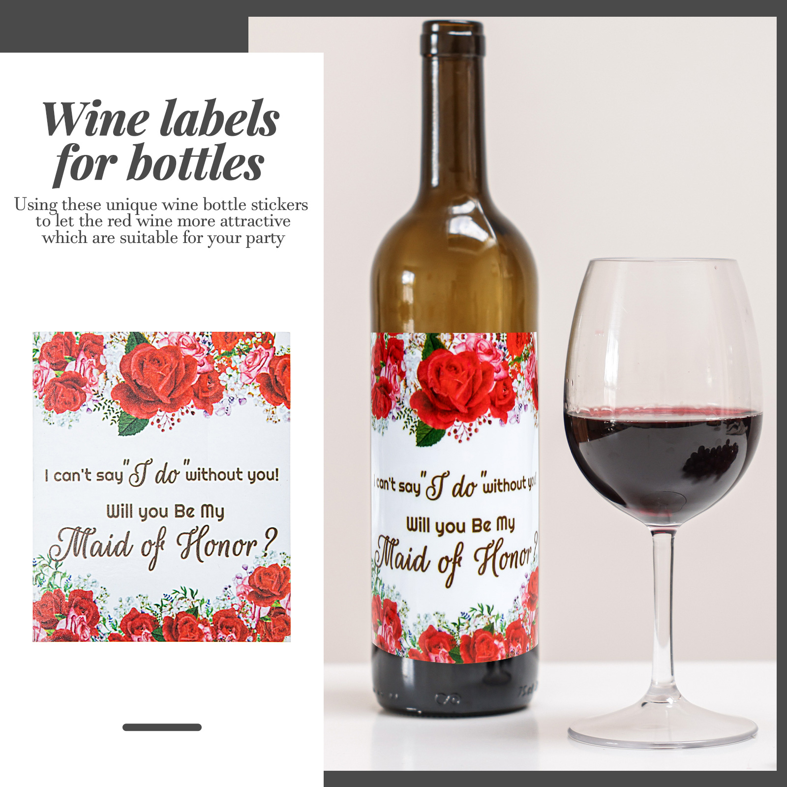 20Pcs Wine Bottle Labels Decorative Wine Labels Wedding Wine Labels