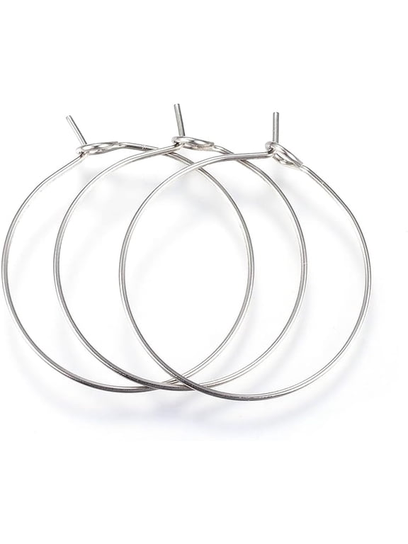 20Pcs Wine Glass Charm Rings Stainless Steel Open Earring Charming Hoop Earring Findings Hoops for Birthday Party Favors Family Gathering Wine Tasting Decorations