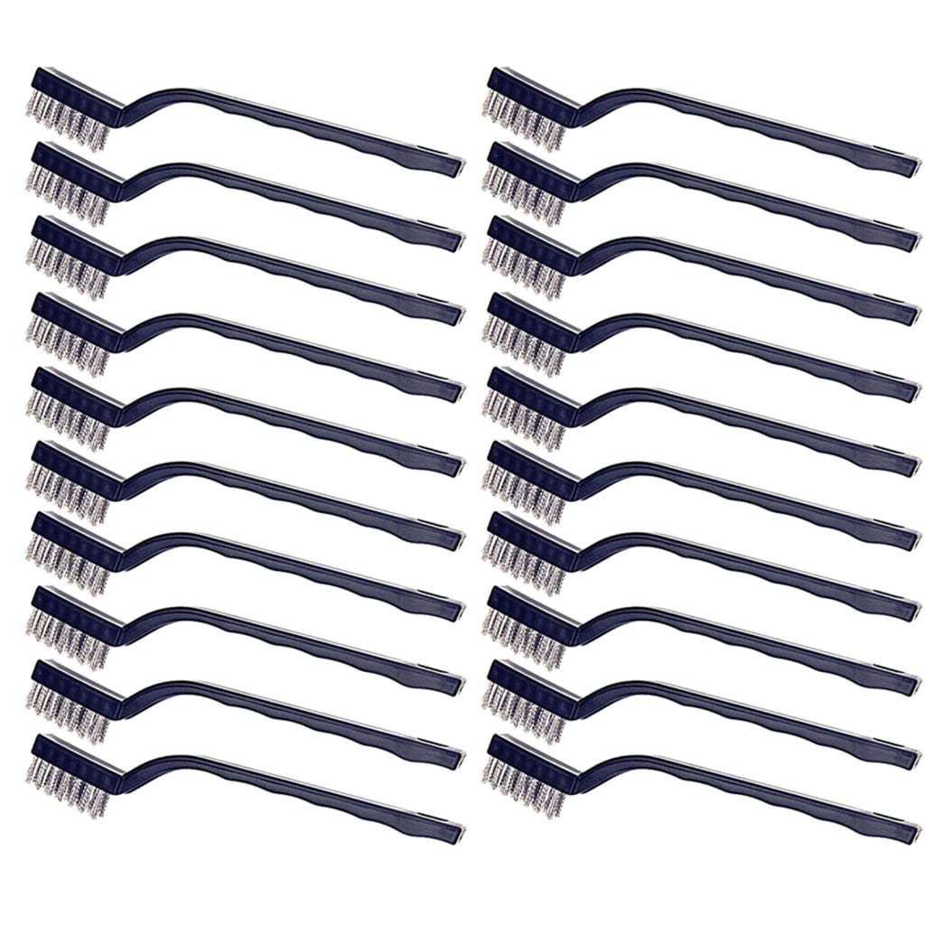 20Pcs Wire Scratch Brush Rock Climbing Brush Tool Curved Handle Wire Brush for Welding Slags and Rust