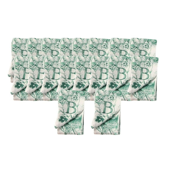 20Pcs Women Hair Scarf Neckerchief Scrunchies Summer Simulated Silk Headband Green