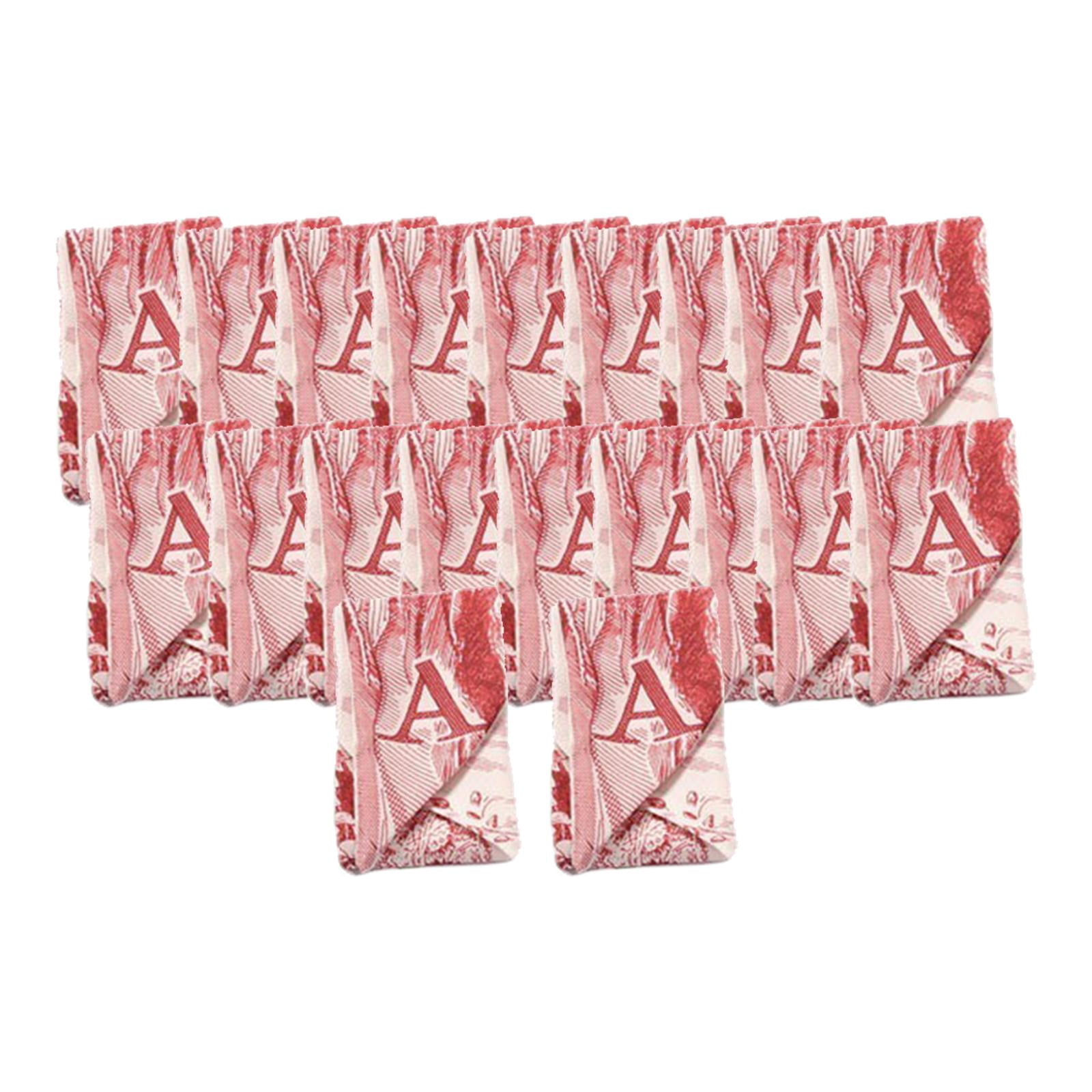 20Pcs Women Hair Scarf Neckerchief Scrunchies Summer Simulated Silk Headband Red