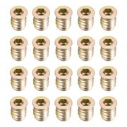 20Pcs Wood Inserts Screw-in Nut Hex Socket Drive Zinc Plated Carbon Steel M6 M8 Insert Nuts Threaded Inserts for Wood Wood Furniture Nuts M6*15