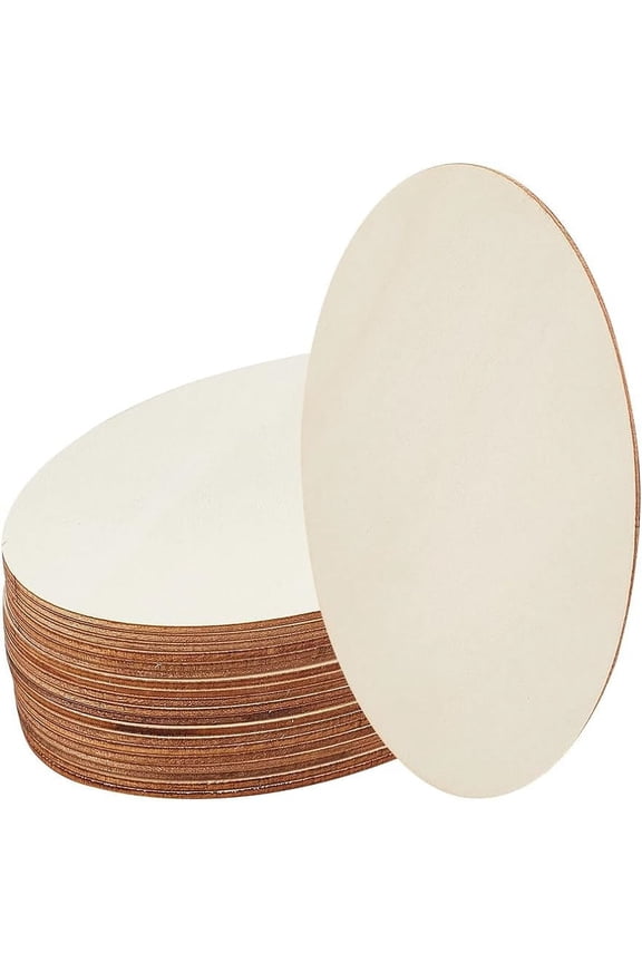 20Pcs Wood Oval Sheets Unfinished Thin Blank Wood 5.9×3.5 Inch(14.9×9cm) Oval Craft Wood Wooden Discs Slices for DIY Craft Wedding Christmas Hanging Ornaments Gift