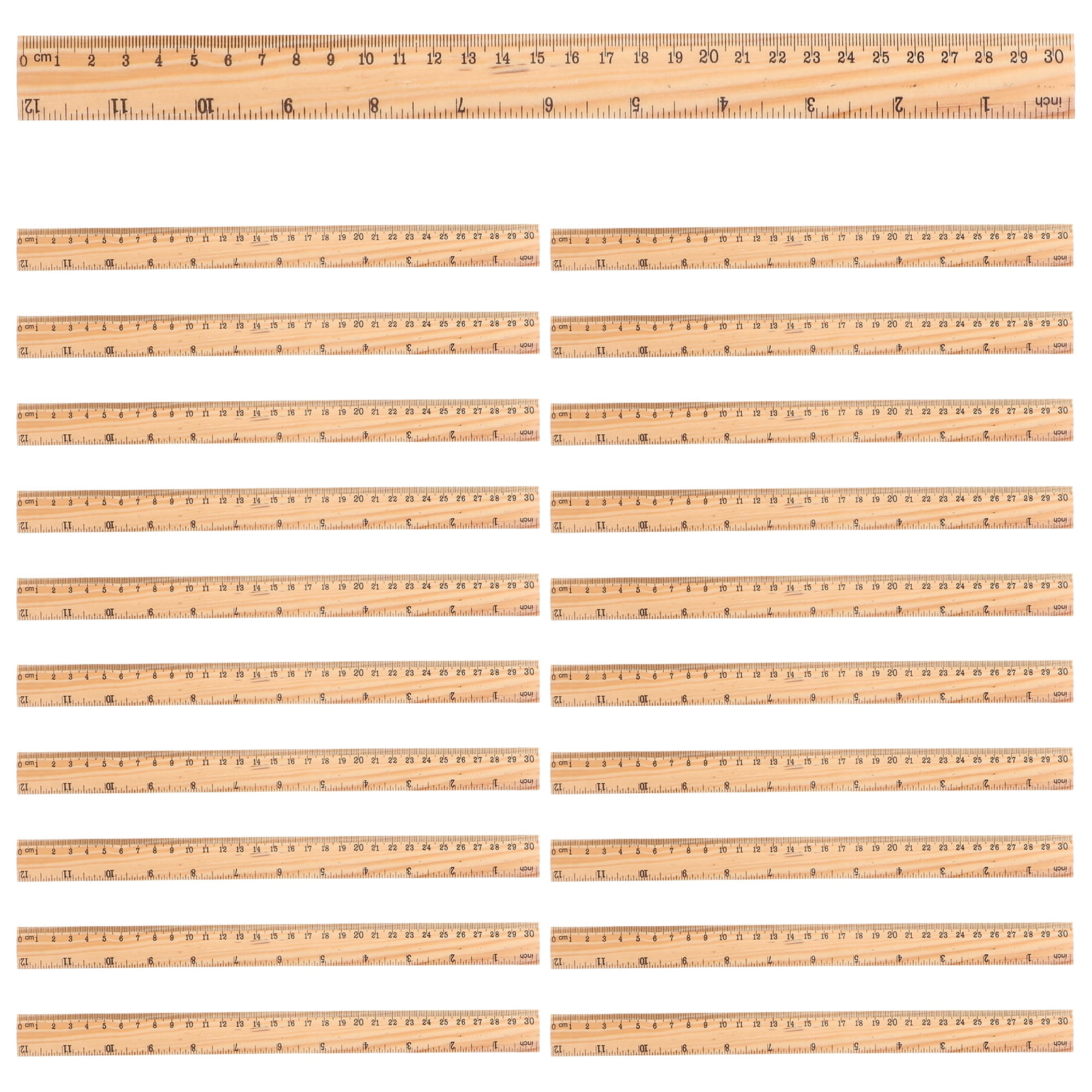 20Pcs Wooden Kids Rulers Measuring Wood Rulers Precise Student Rulers