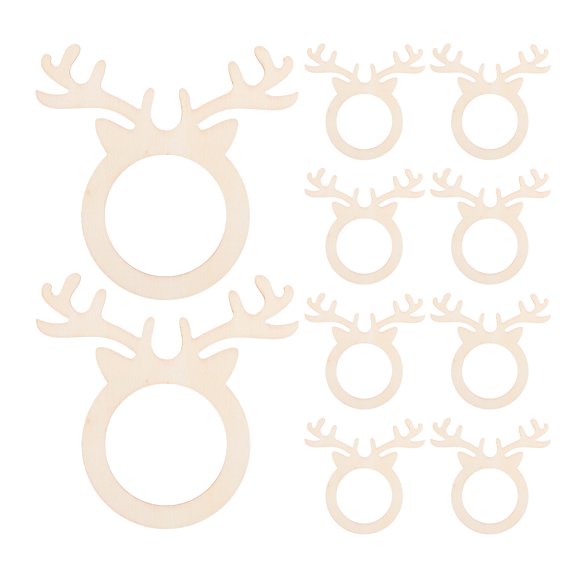 IMIKEYA 20PCS Rustic Antler Shaped Napkin Rings Wood Beige for Farmhouse Dining Accessories