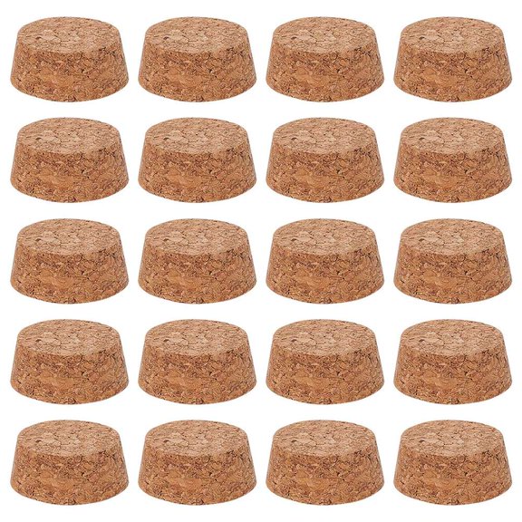 20Pcs Wooden Tapered Cork Plugs BurlyWood Soft Wood Corks for Wine Beer Bottle Crafts 1.26inch in Diameter 13mm ThickDIY