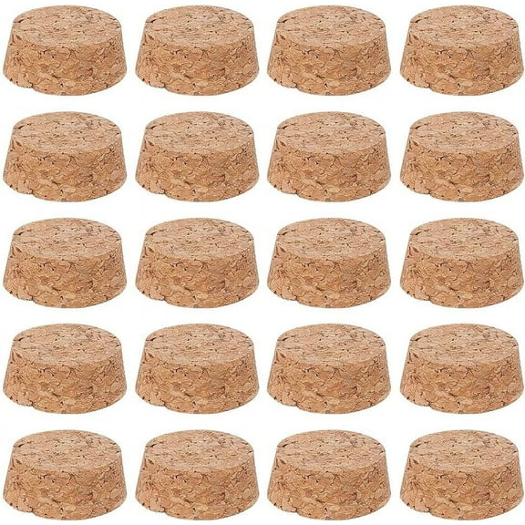 20Pcs Wooden Tapered Cork Plugs BurlyWood Soft Wood Corks for Wine Beer Bottle Crafts 1.26inch in Diameter 13mm Thick