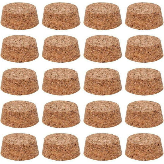 20Pcs Wooden Tapered Cork Plugs BurlyWood Soft Wood Corks for Wine Beer Bottle Crafts 1.3inch in Bottom Diameter 0.6inch Thick Peru