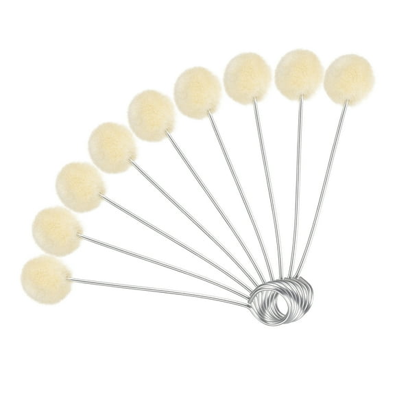 20Pcs Wool Daubers Ball Leather Dye Tool 4.9" Wool Balls Brush with Steel Handle for DIY Crafts Projects