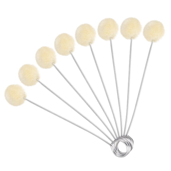 20Pcs Wool Daubers Ball Leather Dye Tool Wool Balls Brush with Steel Handle for DIY Crafts Projects