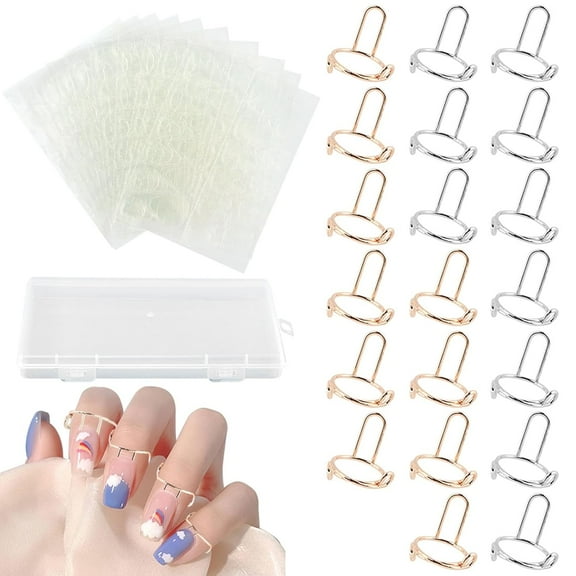 20Pcs Wudu Nail Rings, Adjustable Detachable Rings No Glue Adhesive Women Gift Ring Set with 10sheets Tabs for Halal Nail, Muslim Art Decoration(20pcs) -