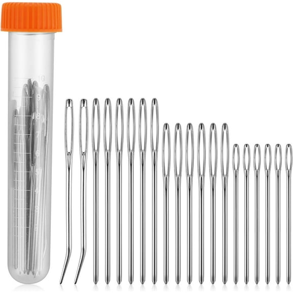 20Pcs Yarn Needle for Crocheting Large Eye Sewing Needles Leather Needle Hand Leather Sewing Needles Stainless Steel Yarn Darning Needle Wool Hand Sewing Knitting Needles for Crochet Projects