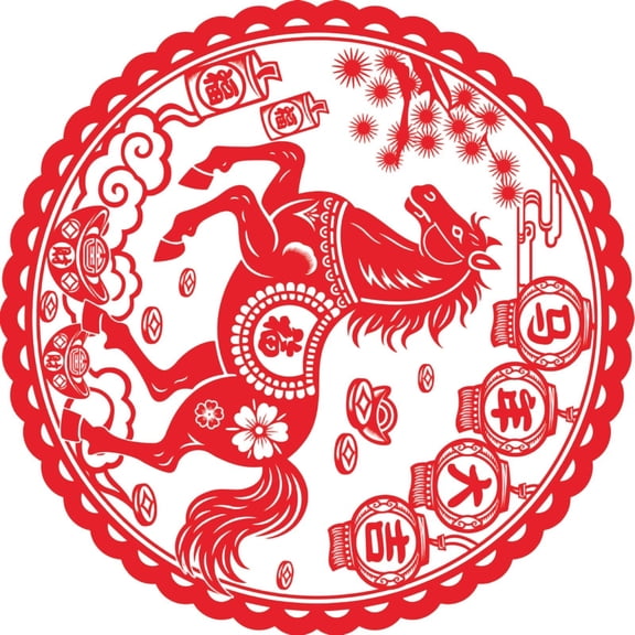 20Pcs Year of Horse Window Sticker 2026 Chinese New Year Decorations Paper Cut PVC Window Cling For Glass Door
