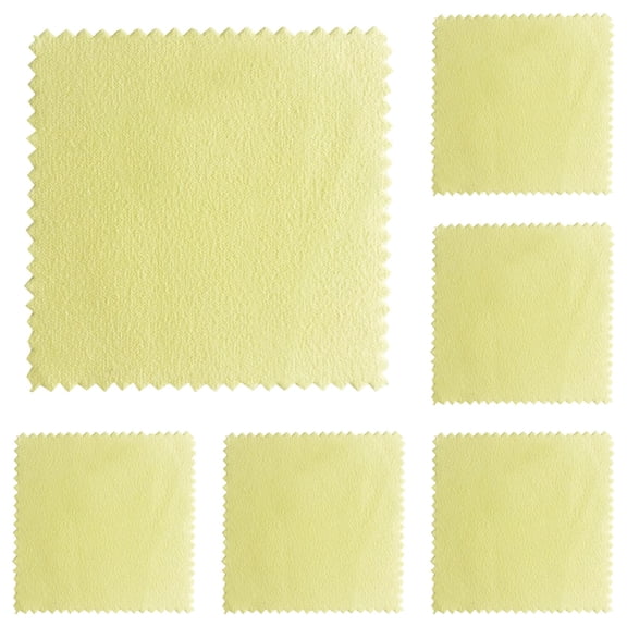 20Pcs Yellow Jewelry Cleaning Cloth, Silver Polishing Cloth Jewelry Cleaner, Reusable Cleaning Cloth for Wiping Jewelry Watches Engagement Rings, Keeping Silverware Clean and Shiny(Yellow,3.1x3.1")