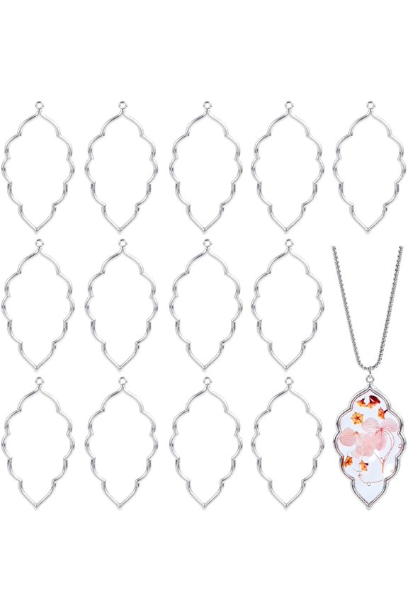 20Pcs Zinc Alloy Big Pendants Leaf Platinum 64x34x3mm Hole: 1.8mm for DIY