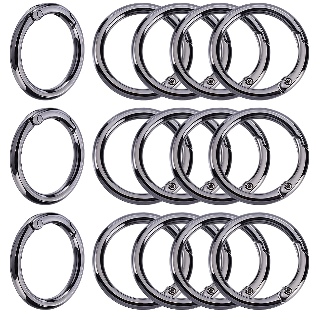 20Pcs Zinc Alloy Spring Gate Rings Ring Shape Gunmetal 7 Gauge 27x3.5mm ...