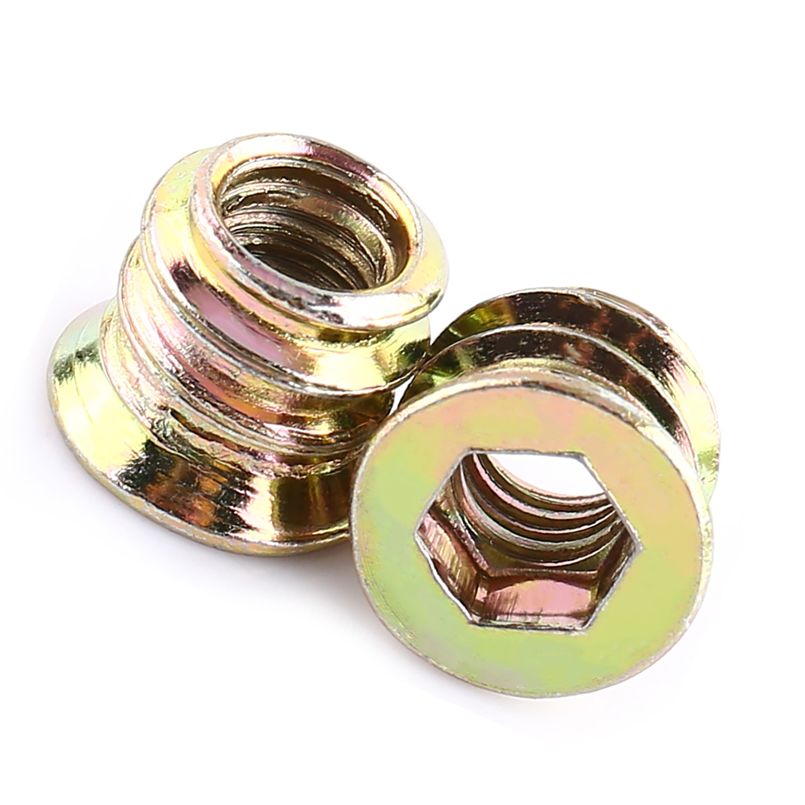 20Pcs Zinc Plated Carbon Steel Hex Drive Head Nut Threaded Heavy Duty