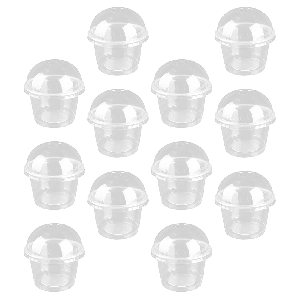 20Pcs fruit cups dessert with lids clear 8 oz containers parfait dome- Transparent Dessert Cups Thickened- Storage Cups with Lids