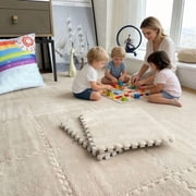 20Piece Carpet Squares Puzzle Mat 11.8" x 11.8" Plush Interlocking Carpet Tiles, Foam Floor Tiles for Baby Play Mat - Kids Soft Play Mats Anti Slip Jigsaw Floor