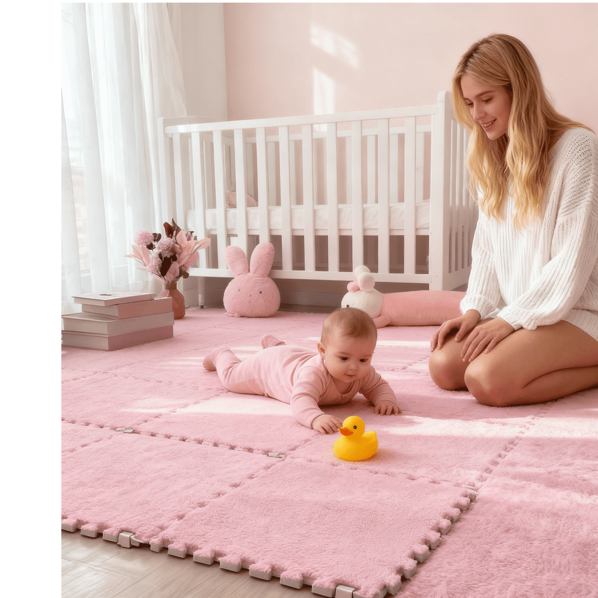 GtuiBugt Carpet Squares Puzzle Mat Plush Interlocking Foam Anti Slip 20 Pack 11.8 x 11.8 Inch