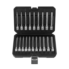 20Piece Extended Length Hex Drive Sockets Kit Corrosion Resistant Steel Tool