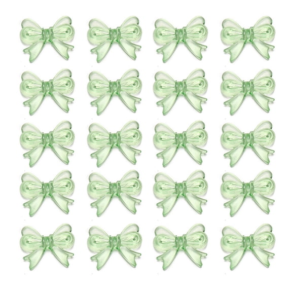 20Pieces Fun Clear Bowknot Shape Acrylic Beads Jewelry Making Part Decorative Beads for Creating Jewelry and Accessories