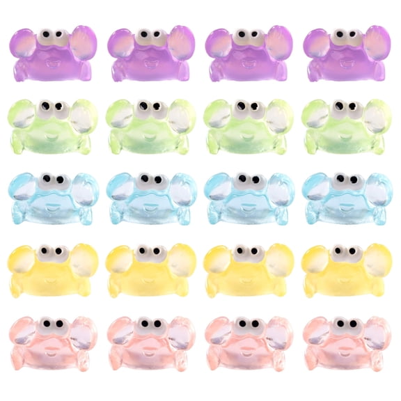 20Pieces Glowing Resins Crabs Miniature Figurine Mysterious Home Accent Gift