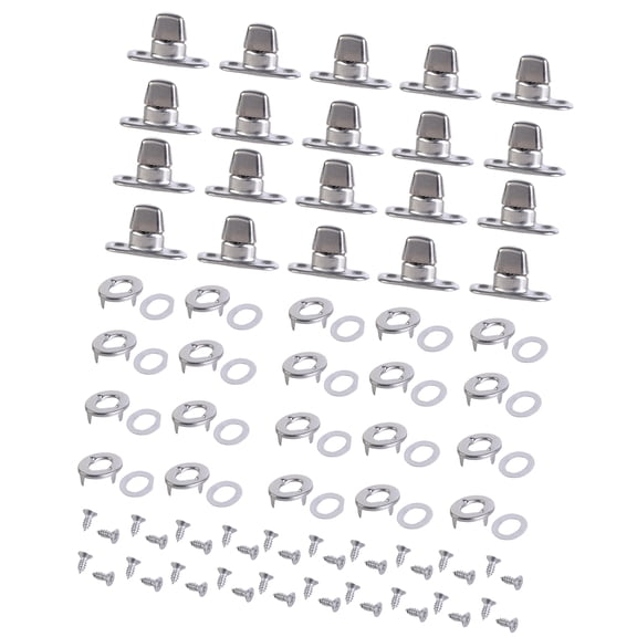 20Pieces Set of Sturdy Twist Lock Fasteners with Assorted Length Screws Portable Accessory for Tents and Awnings