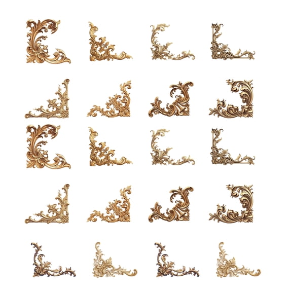 20Pieces Vintage Embossed Corner Sticker Hollowed Border Sticker for Scrapbooking and Handmade Journal Craft Project