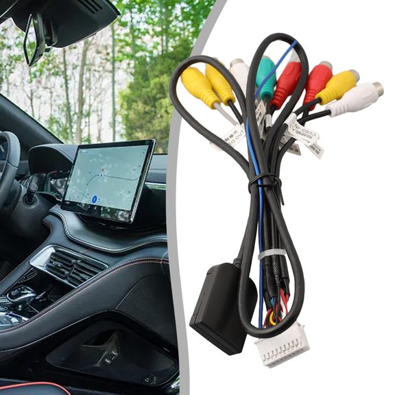 20Pin Car Stereo Radio RCA Video Audio Mic Cable Wire Adapter w/4G Sim Card Slot