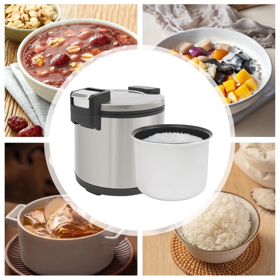 20Qt 2 Temperature Setting Stainless Steel Rice Warmer, Commercial Non-Stick Electric Rice Holding Pot for Restaurant Canteen