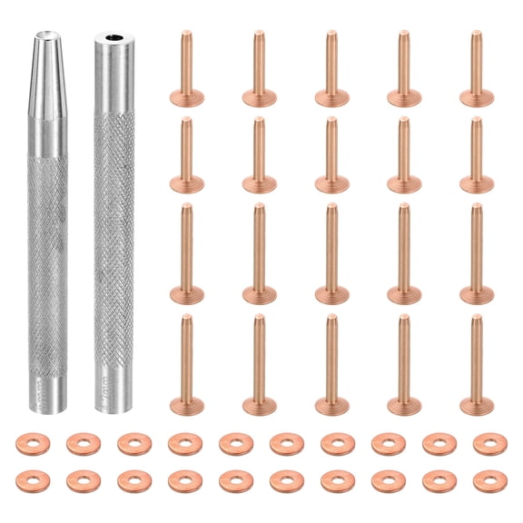 20Set 10x3.3x14mm & 10x3.3x19mm Copper Rivets and Burrs Leather Fastener, Copper