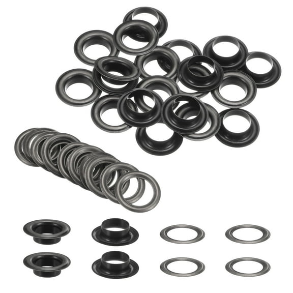 20Set Grommets Eyelets with Washers 14mm Copper Metal Eyelets Kit for Curtain Tarps Leather Bag DIY, Gunmetal