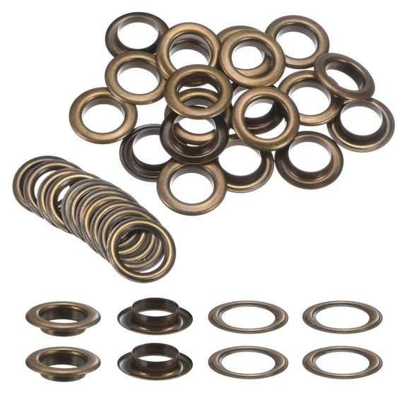 20Set Grommets Eyelets with Washers 20mm Metal Eyelets Kit for Curtain Tarps Leather Bag DIY, Bronze