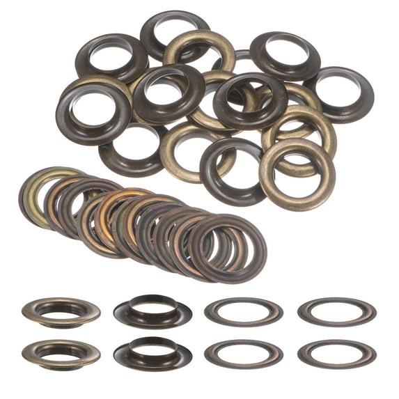 20Set Grommets Eyelets with Washers 30mm Metal Eyelets Kit for Curtain Tarps Leather Bag DIY, Bronze