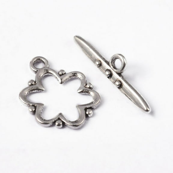 20Set Silver Alloy Toggle Clasps & Tbar Clasps for Jewelry Making Silver Toggle Tbar 19x15x1.5mm