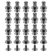 20Sets Brass Ball Head Stud Rivets, 4mm Screw Back Button Nipple Rivet Black
