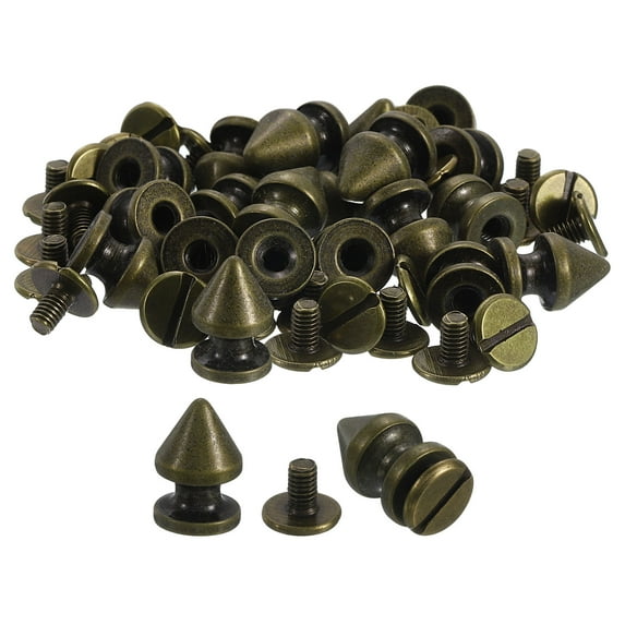 20Sets Cone Spike Stud Rivet, 8x12mm Screw Back Tree Studs and Spikes for Leather Craft(Bronze)