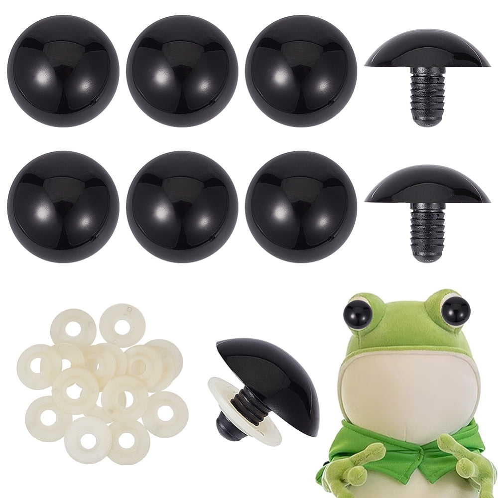 Dophee 100pcs Wiggly Googly Doll Toy Animal Eyes Sew on Shank Back Sewing Crafts 8-15mm - 15mm