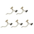 thumbnail image 1 of 20Sets Ribbon Crimp Clamp Ends with Lobster Claw Clasps & Chain 13mm Bronze Tone, 1 of 6