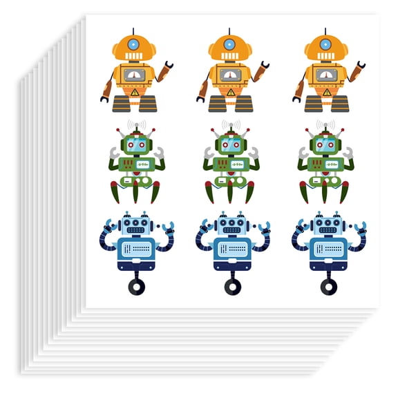 20Sheet Self-Adhesive Paper Decorative Stickers for Party Decorative Presents Sealing Robot 90x90mm Stickers: 25mm 9pcs/sheet